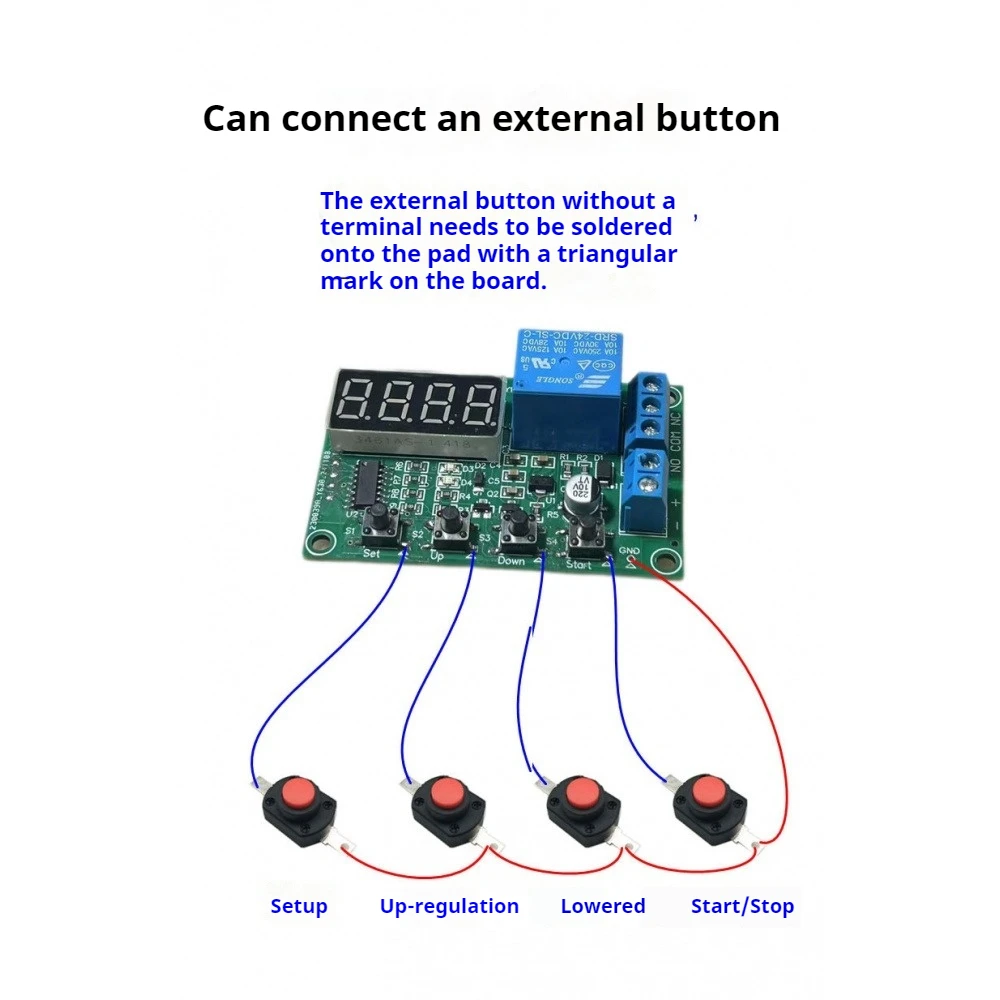 

DC12V/24V 10A Cycle Time Relay Module MOS 4 Red Digital Display LED Digital Time Delay Relay 0.1S-999.9S On-off Time Relay Board
