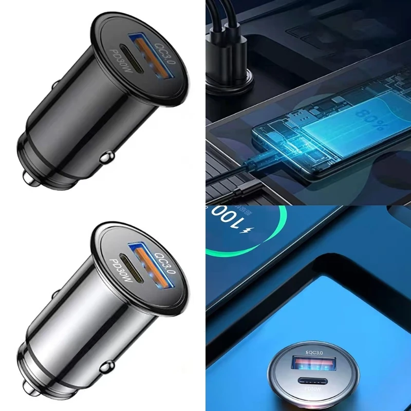 48W USB C Car Charging Adapter Fast Charging Port for 15 14 13 Pro S23 Cellphone Tablet Car Phone Charging Adapter