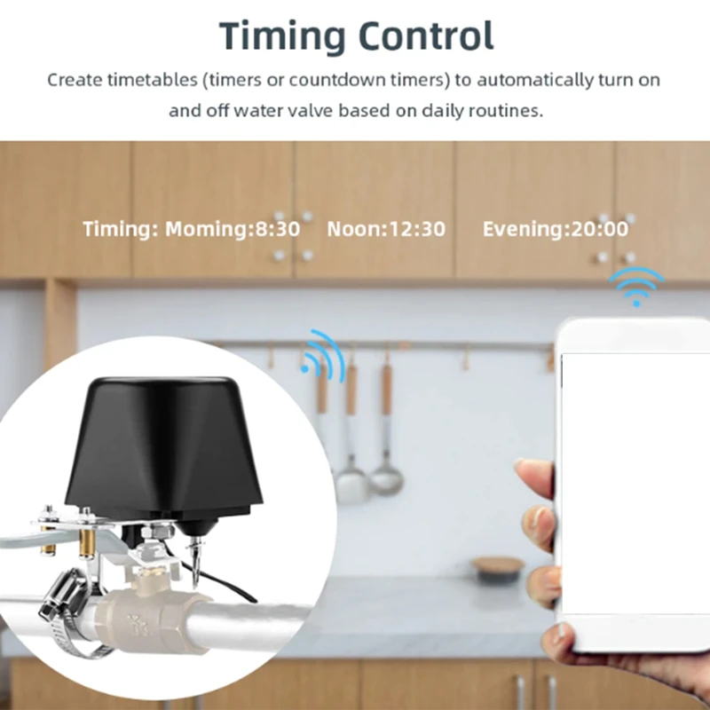 Tuya Smart Zigbee 3,0 Válvula de agua, válvula de Gas, interruptor de válvula mecánico, Control de válvula Bluetooth