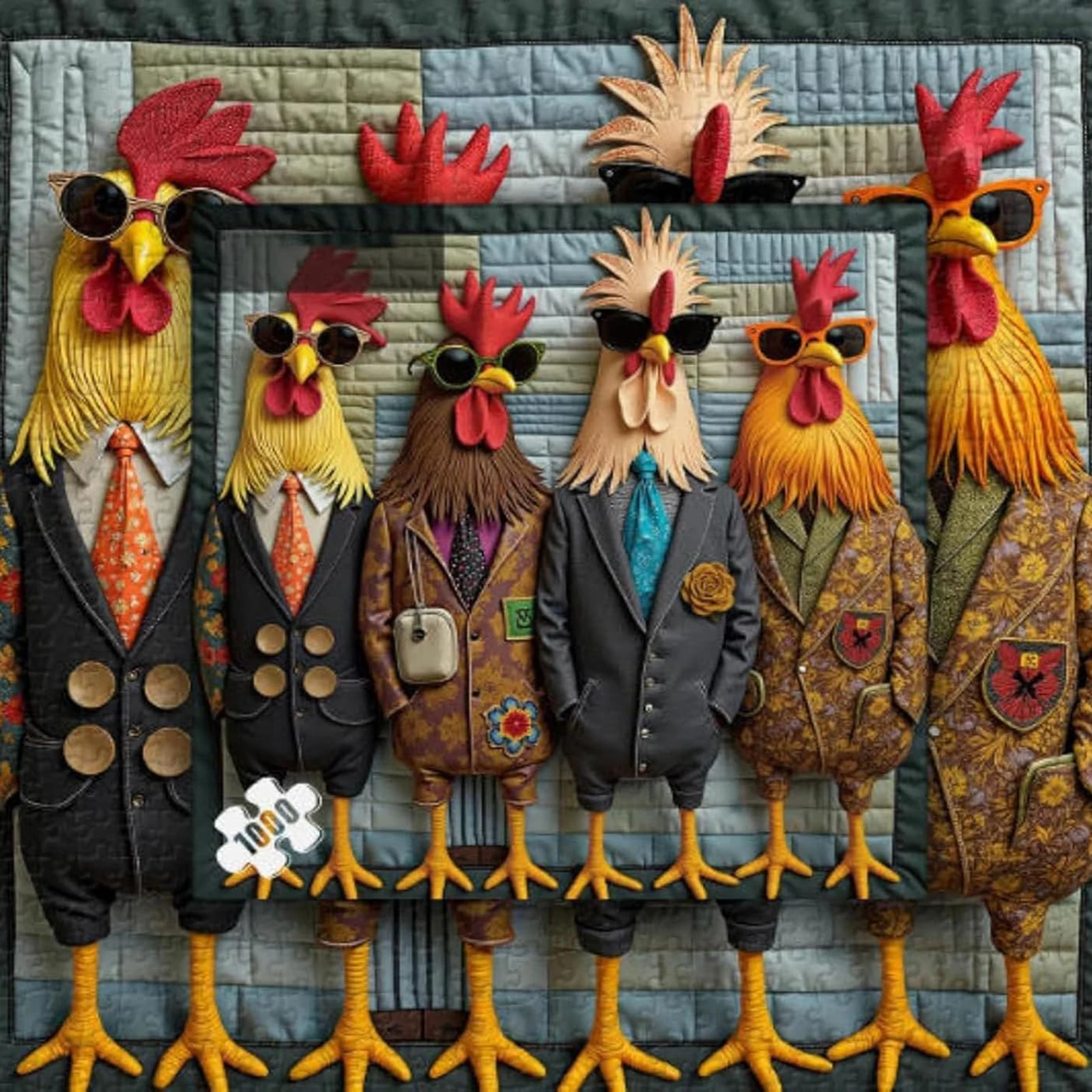 จิ๊กซอว์รูปไก่สุดเก๋ 1,000 ชิ้น ปริศนาสัตว์ที่ท้าทายและยาก จิ๊กซอว์ไก่สุดสนุกสำหรับครอบครัวและผู้ใหญ่ เป็นของขวัญ