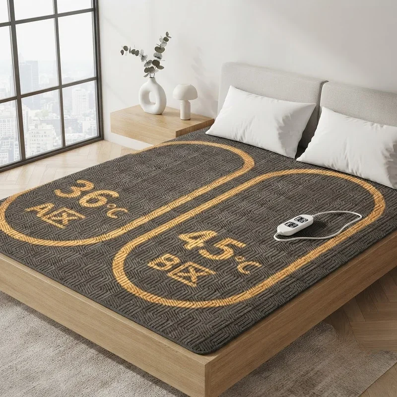 Electric Blankets Smart Dual Zone Heating Wide Knitted Sofa Cover Warm Bedspread for Home Hotel Bed Sheet 150cm 180cm 200cm