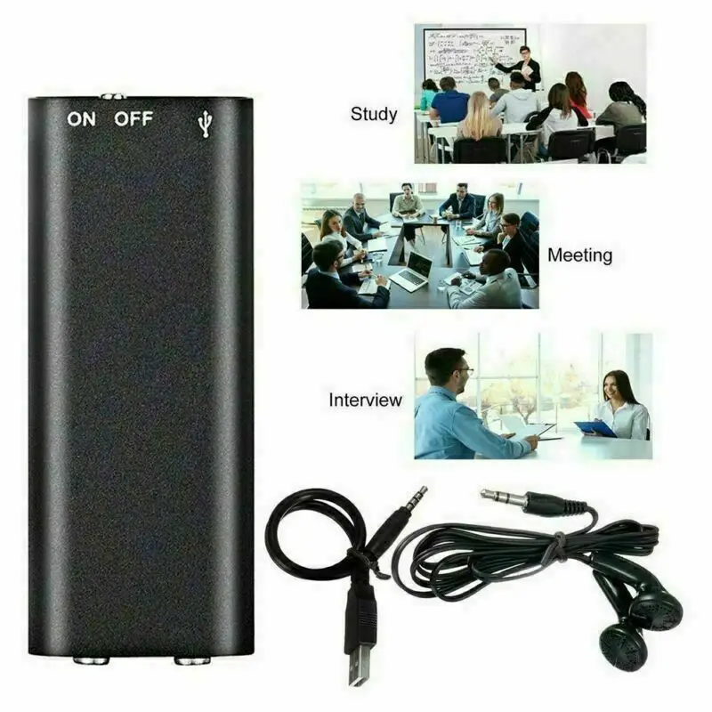 4-64GB Tiny Digtal Voice Recorder Espia Mini Sound Portable Voice Activated Dictaphone Noise Reduce Recording MP3 Player