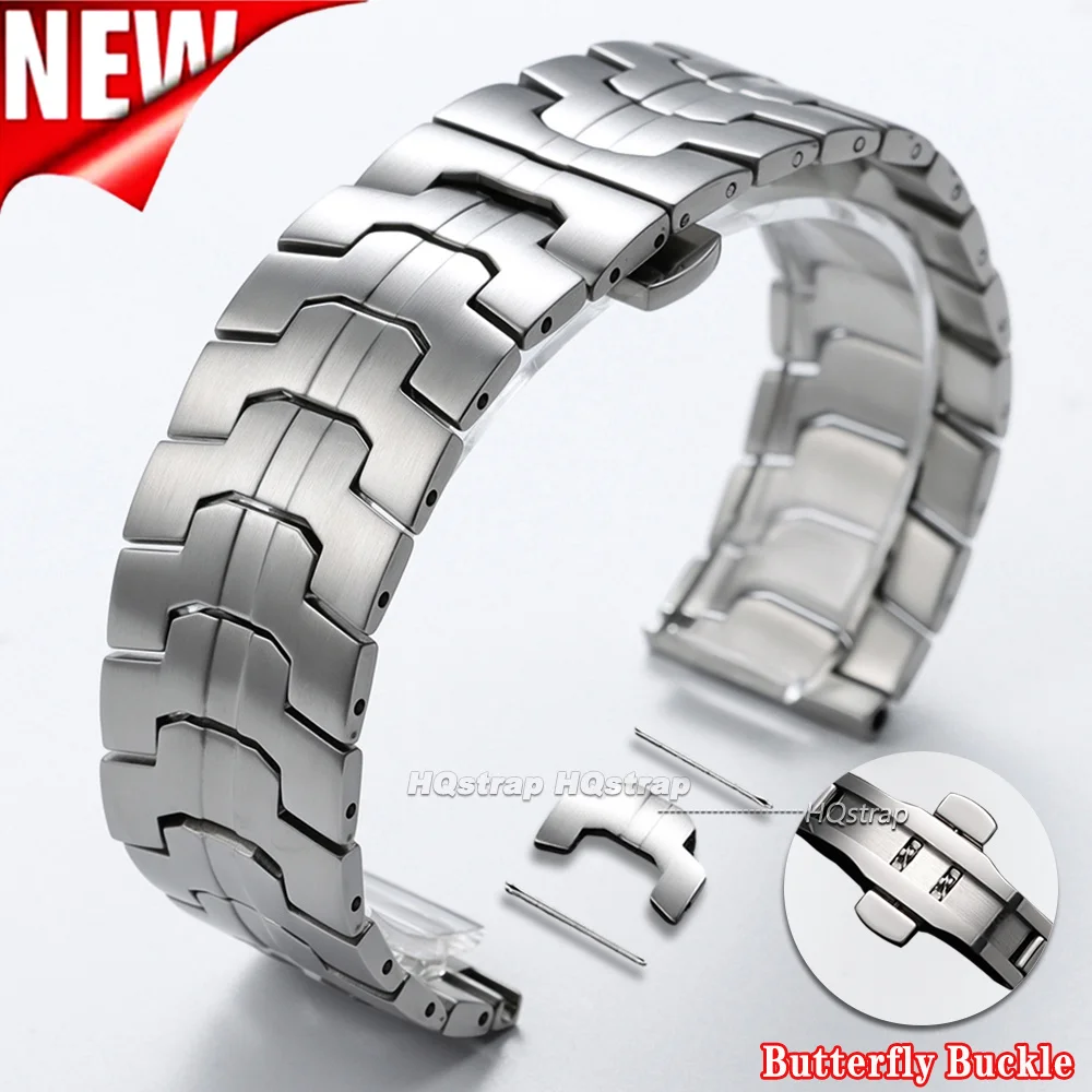 Stainless Steel Watch Strap 20mm 22mm for Omega for Rolex Universal Bracelet Folding Buckle Premium Metal Wrist Band Accessories