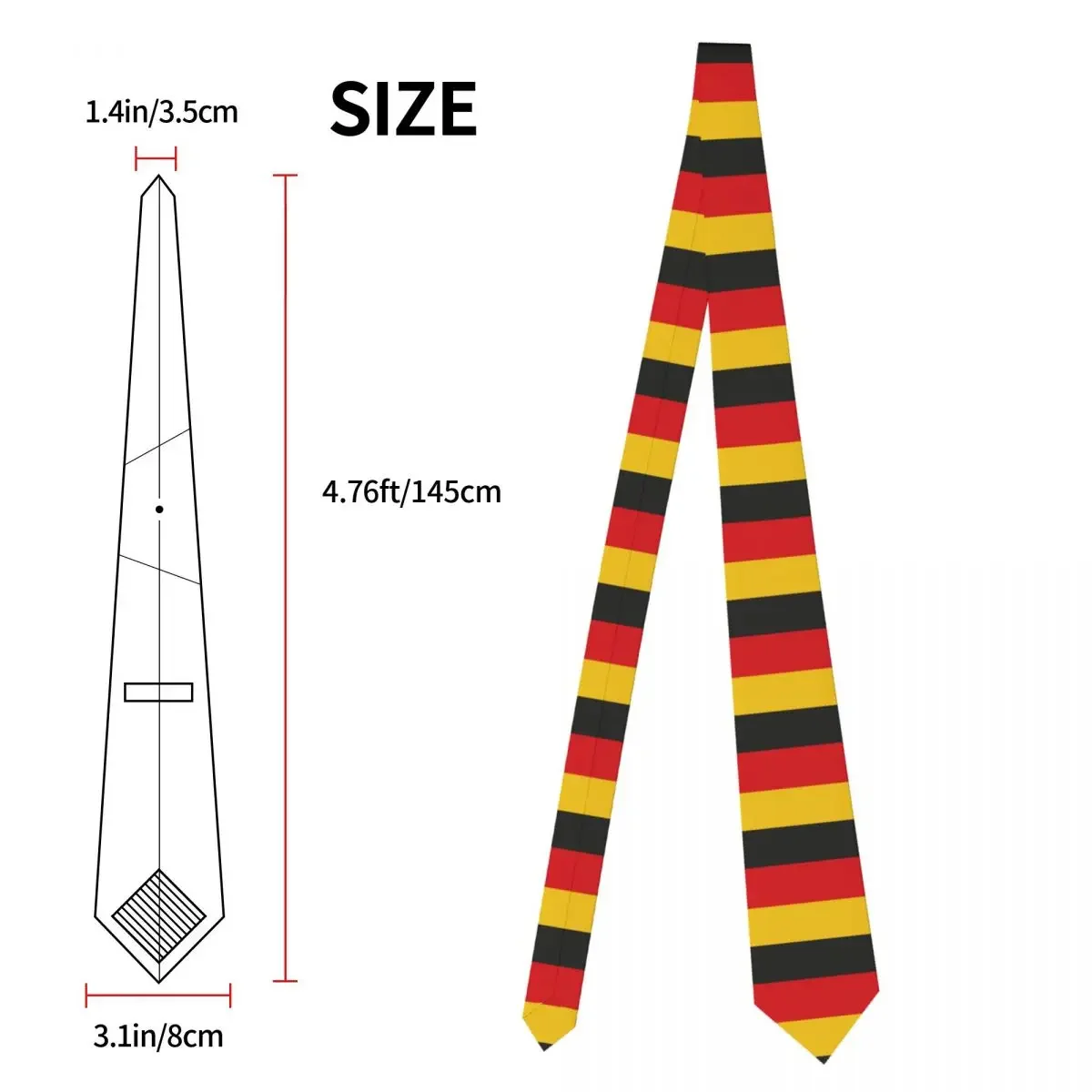 Germany Flag Necktie Mens Custom Silk German Patriotic Neck Ties for Business