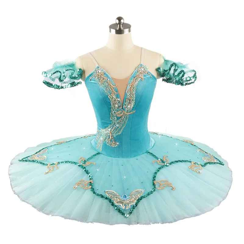 

High Quality Kids Girls Performance Competition Wear Professional Mint Green Ballet Tutu