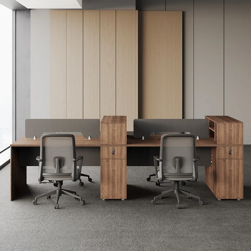 

Office desk and chair combination simple modern screen workstation table double 4 four 6 six staff staff table office furniture