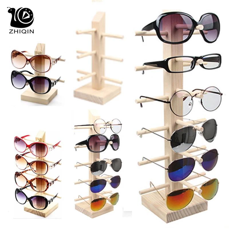 

2~6 Layers Wood Sunglass Display Rack Shelf Glalsses Storage Eyeglasses Show Stand Jewelry Holder Multi Pairs Glasses Showcases