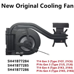New Original For Laptop Lenovo Thinkpad T14 Gen3 P14s Gen4 CPU Cooling Fan Heatsink Cooler 5H41B77285 5H41B77286 5H41B77284