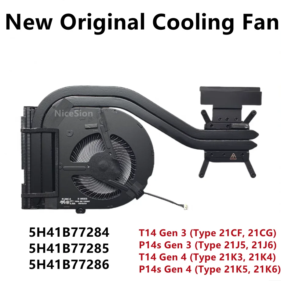 New Original For Laptop Lenovo Thinkpad T14 Gen3 P14s Gen4 CPU Cooling Fan Heatsink Cooler 5H41B77285 5H41B77286 5H41B77284
