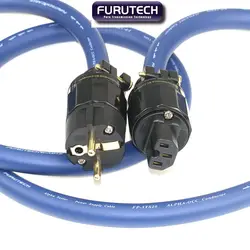 Original FURUTECH 3TS20 PCOCC Blue Ribbon EU Plug HiFi Power Cable Amplifier Gallbladder Front and Rear Power Connection Cable