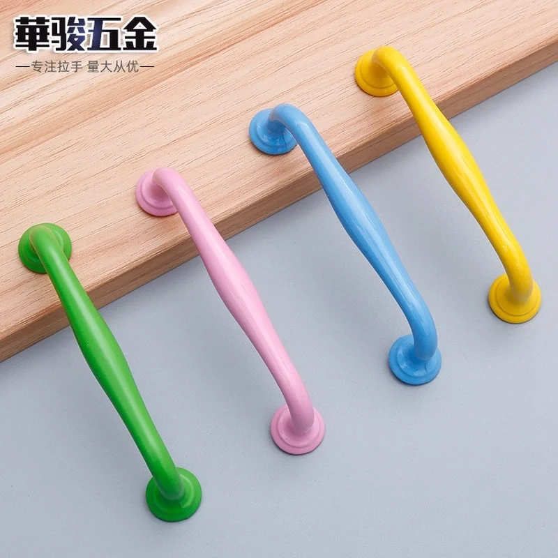 Kitchen Cabinet Knobs Handles Candy Color Furniture Handle for Cabinet Drawer Pulls Aluminum Alloy Handle Hardware 96/128mm