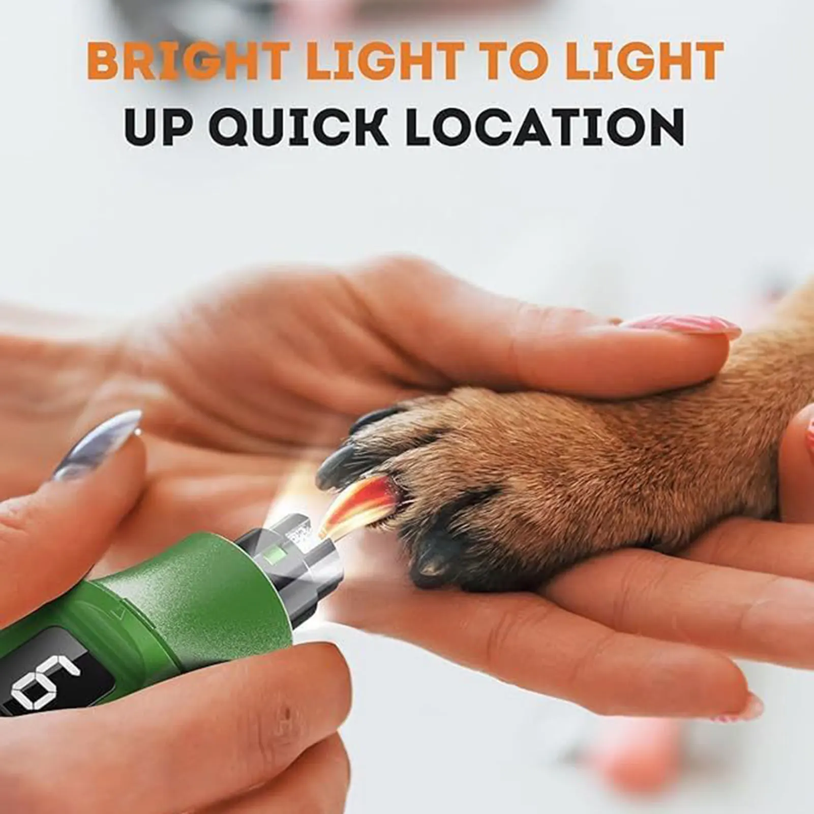 

7-скоростные кусачки для ногтей для собак с цифровым дисплеем, встроенная светодиодная подсветка для точных работ по ногтям, подходят для больших и маленьких домашних животных