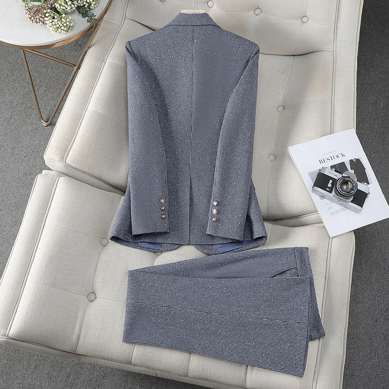 ZJYT أنيقة مكتب سيدة زر واحد السترة فستان أطفال مع سروال داخلي للمرأة 2 قطعة مطابقة مجموعات الخريف 2025 ركاب سترة بنطلون البدلة