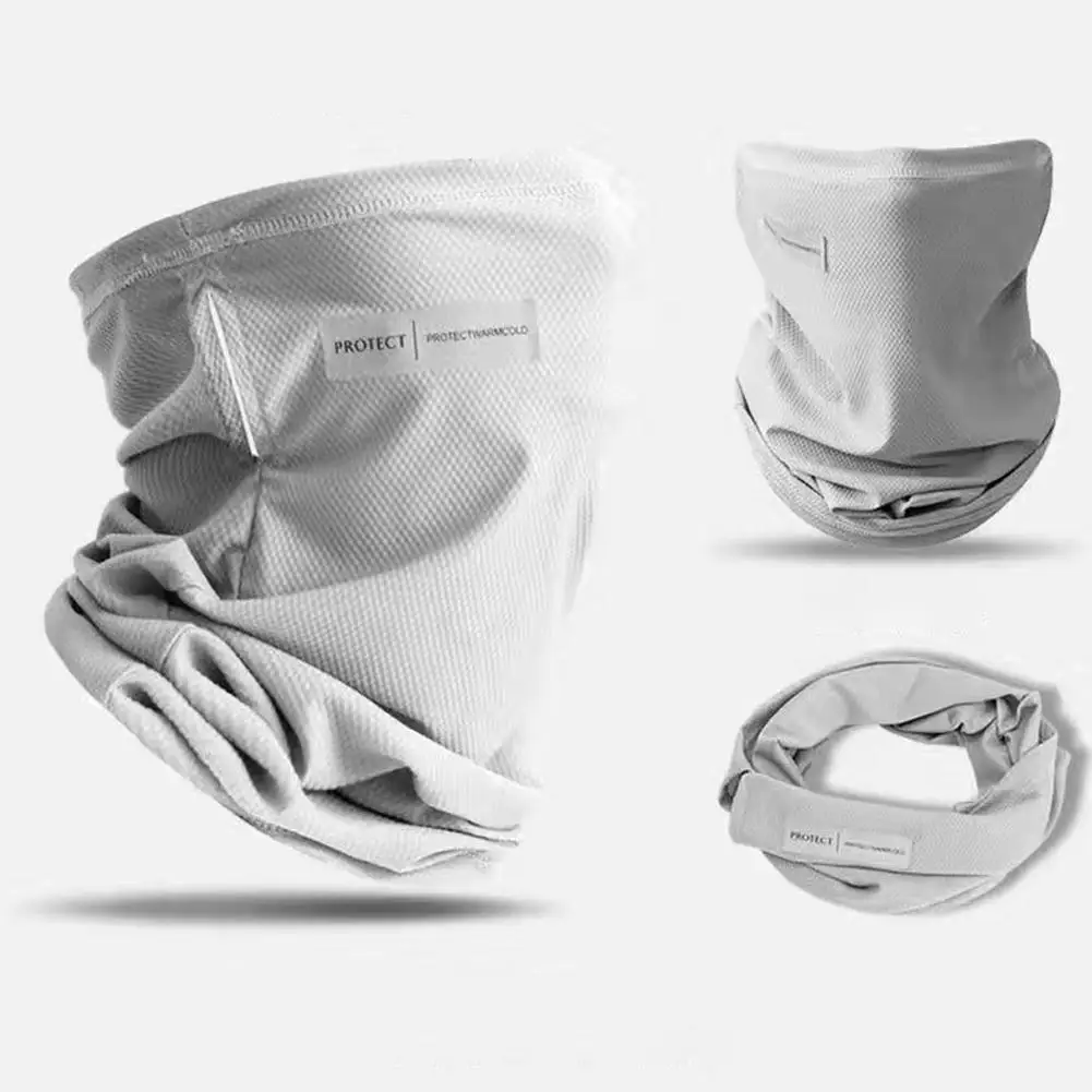 Summer Ice Silk Sleeve Mask Sunscreen Anti-UV Cooling Breathable Outdoor Running Cycling Arm Face Protection Supplies