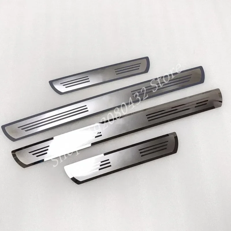 Chromium stainless steel Car Door Sill Anti-Dirty Stickers Cover Decoration Exterior Anti-Kick Pedal Trim Accessories Parts