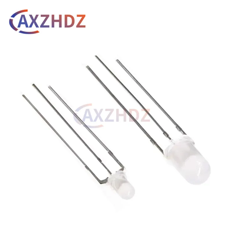 50PCS 3Pin Red Green Blue Anode / Cathode 3mm 5mm Bicolor Lamp Common Diffused Foggy Type Highlight LED Emitting Diode DIY KIT
