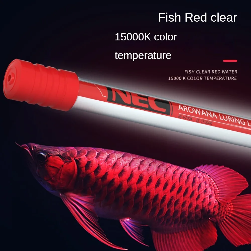 Amphibious Fish Tank Light , Aquarium Arowana Luring Lamp Help Fish Color Grow, Waterproof IP68 ,Red White Lights 6700K, 15000K