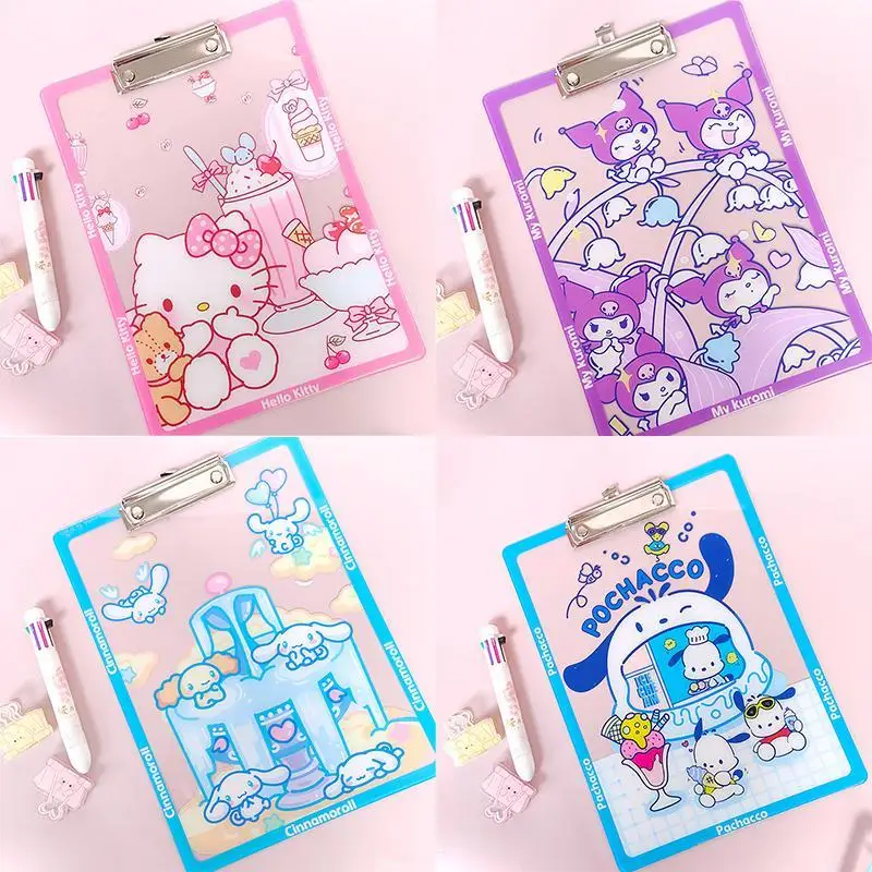 

Sanrio Kawaii A4 Tray Holder Kuromi Cinnamoroll Cartoon and Anime Characters Acrylic A4 Tray Holder Student Stationery Products