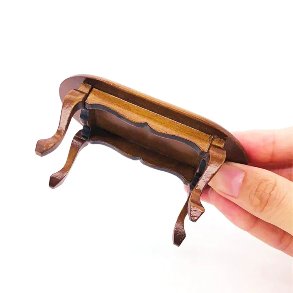 1/12 Dollhouse Miniature Wooden End table Mini Furniture Tea Table Toys for Doll House Accessories Decoration ob11
