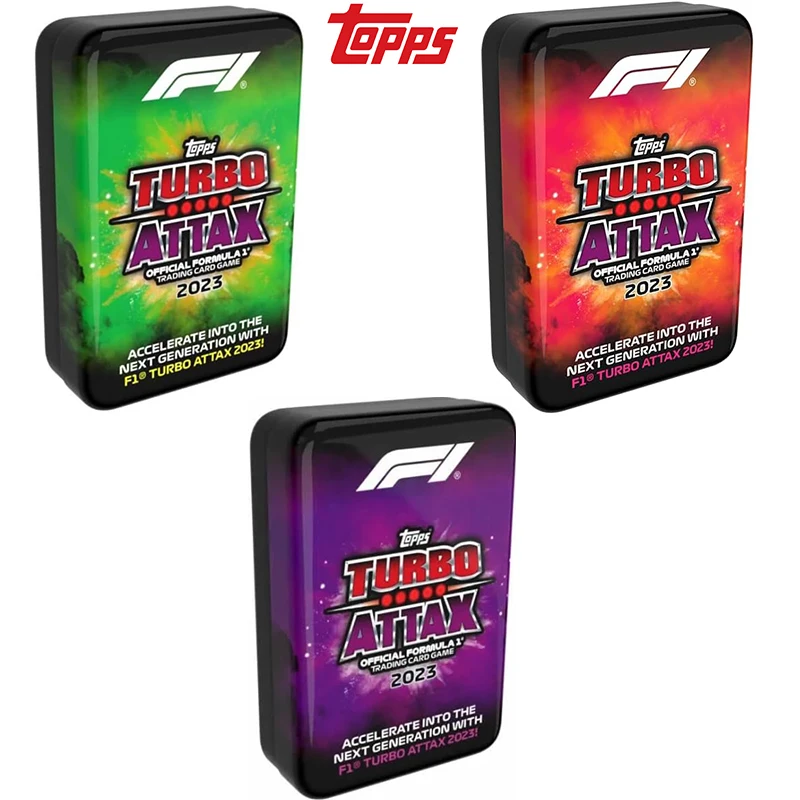 TOPPS F1 Turbo Attax Mega Tin 66 Cards Orange Green Purple Tin Trading Collection Cards Game Fan Gift Signature