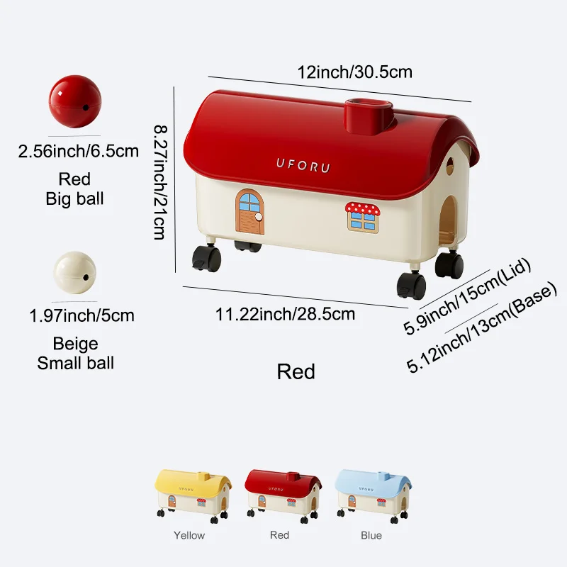 UFORU 1pc Cartoon House Cable Management Box 360° Wheels ABS Cord Organizer Pet Chew Proof Large Ventilation Home Storage