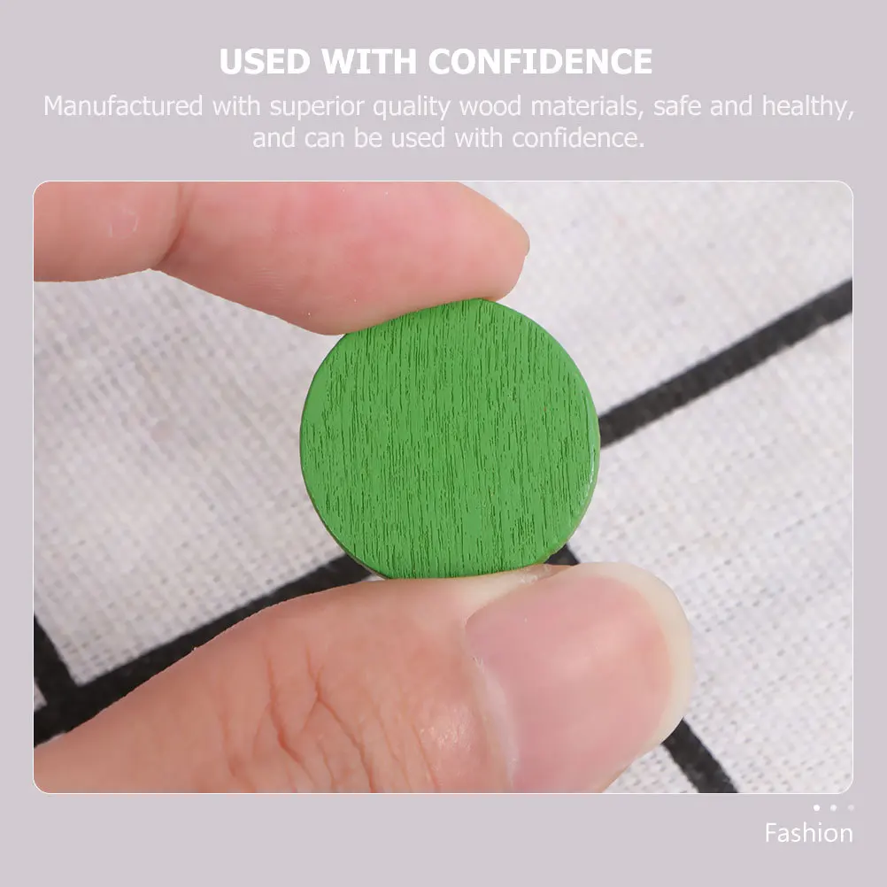 

150 Pcs Wafer Mathematics Teaching Tools Wooden Counting and Sorting