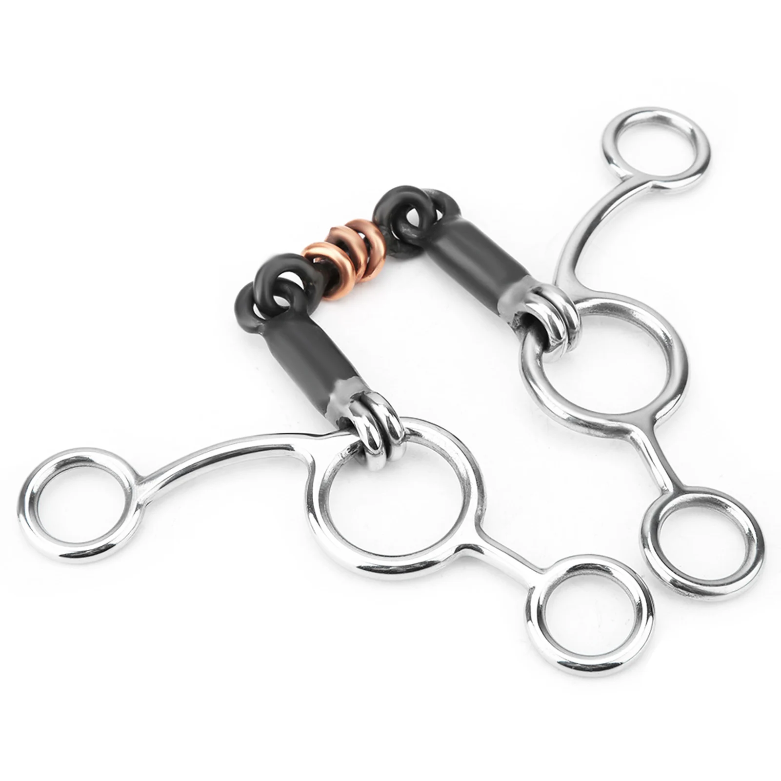 Equestrian Loose  Full Cheek Gag Gag  Snaffle Bits Horse Chew Horse Chew Stainless Steel Gag Bit With Black Steel Mouth