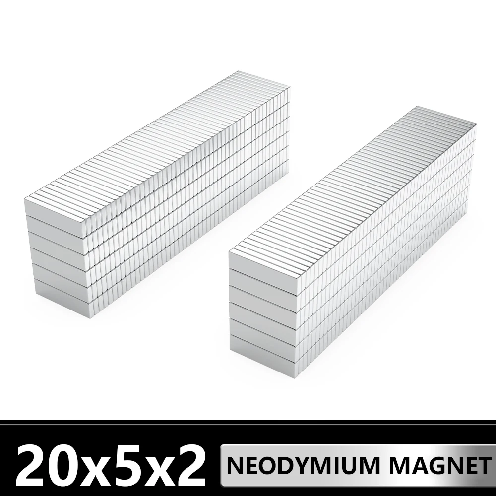 

5~500Pcs Block Magnet 20mm x 5mm x 2mm N35 NdFeB Super Powerful Neodymium Magnets Strong Permanent Magnetic imanes 20x5x2