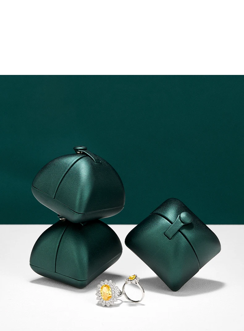 Oirlv Luxus-Ringbox, hochwertige Schmuckaufbewahrungsbox aus Kunstleder mit weichem Samtfutter, elegante Geschenkverpackung für Schmuck. – Detail 15