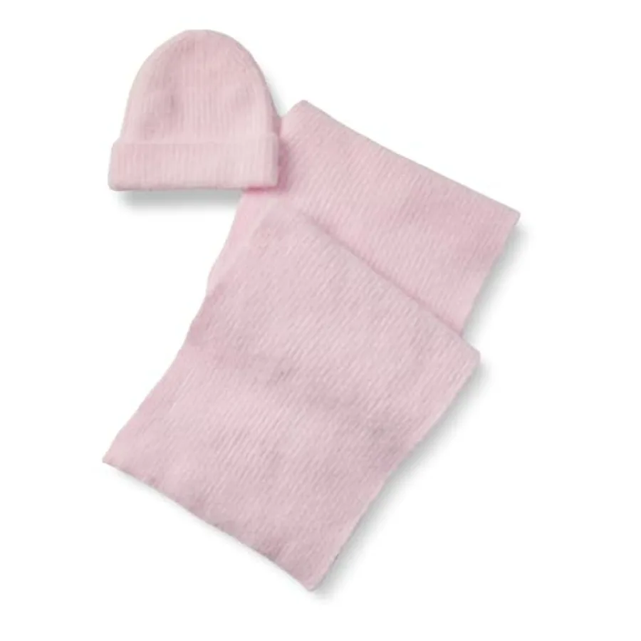 

Unisex Adults' Faux Mohair Scarf and Hat Set for Men and Women