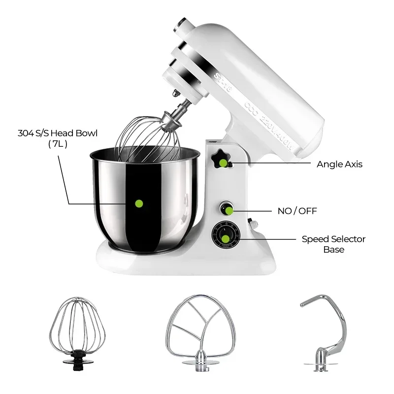 4L 5L 6L 8L 10L Multifunctional 3 in 1 Stainless Steel Bowl Bread Dough Kneading Machine Blender Food Mixer Stand 