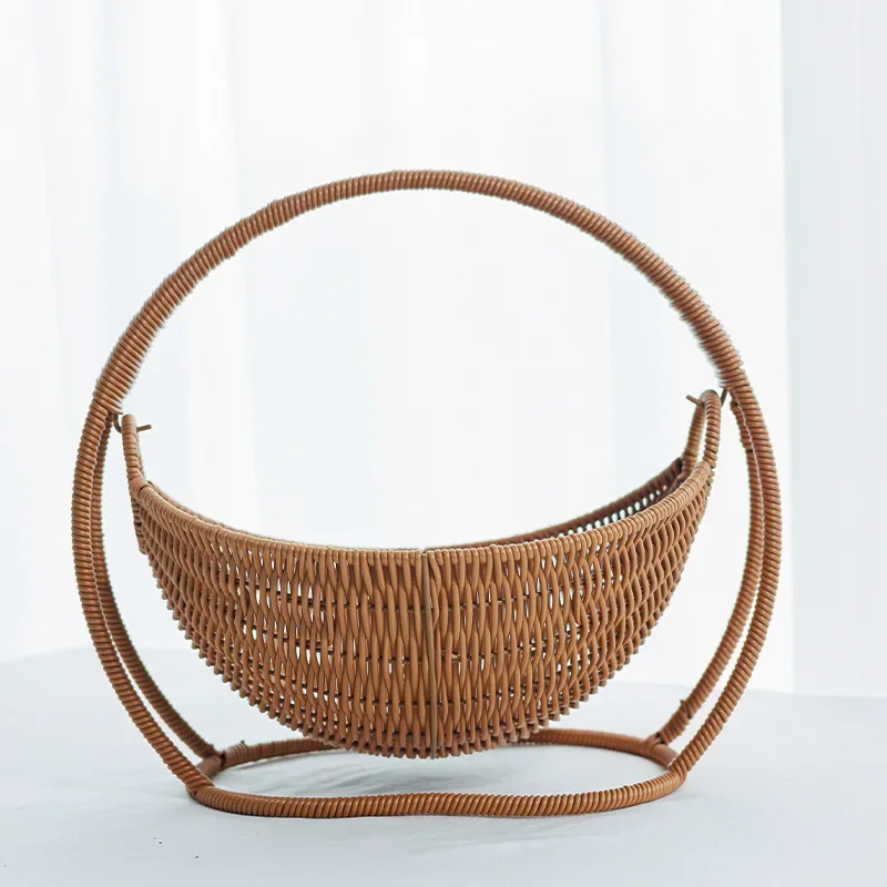 Cradle Creative Fruit Basket Storage Dried Fruit Plate Imitation Vine Weaving Basket for Home Use