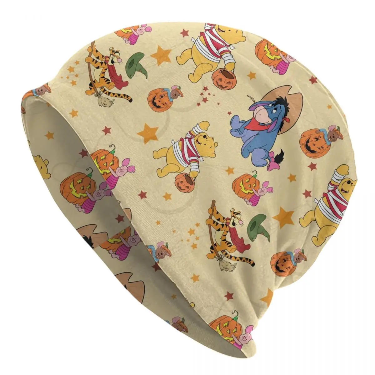 

Custom Halloween My Friends Tigger Pooh Cartoon Skullies Beanies Caps Unisex Hip Hop Winter Warm Knitting Hat Adult Bonnet Hats