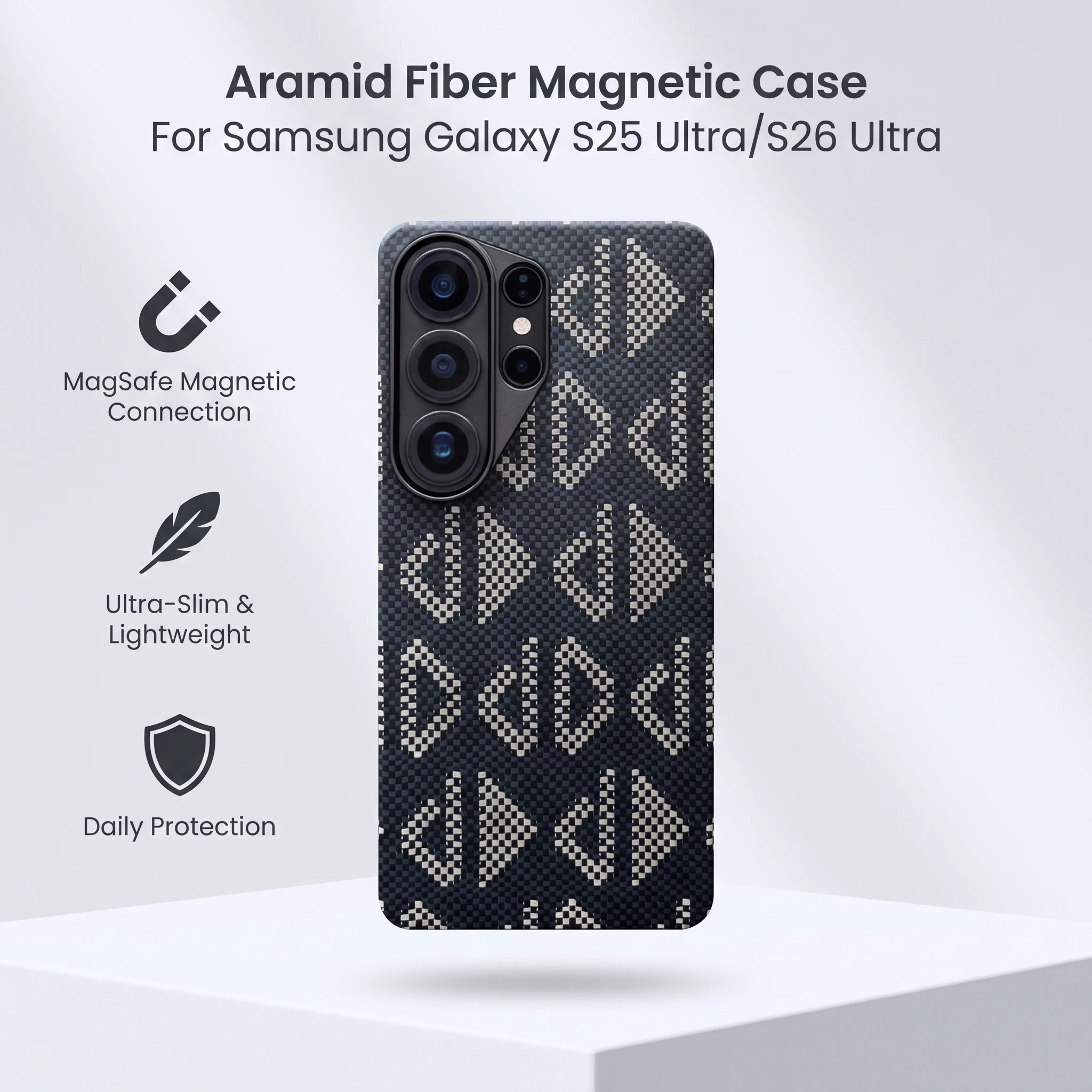 For Samsung Galaxy S26 Ultra/S25 Ultra 600D Weave Real Aramid Fiber Case MagSafe Ultra Thin Slim Matte Texture Armor Cover