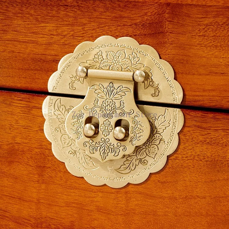 Retro Antique Brass Lock Buckle Box Furniture Box Buckle Jewelry Chest Box Pure Copper Suitcase Buckle Clip Clasp Latch Clasp