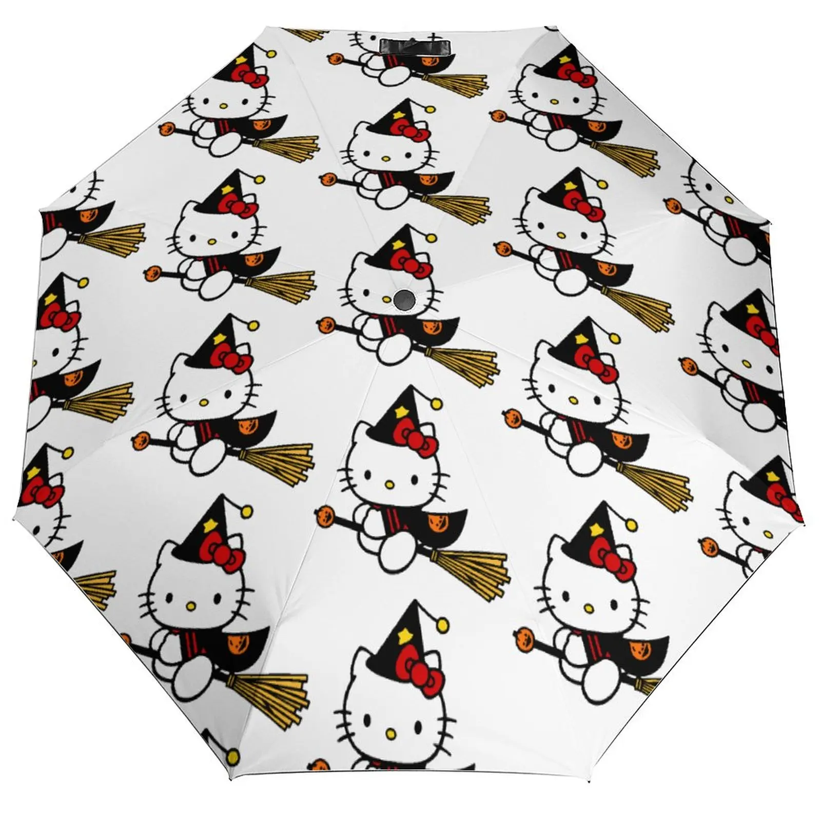 

8-рулочный автоматический зонт ветрозащитный дождь и солнце Hello Kitty мультяшный зонт Хэллоуин тыква летучая мышь складной компактный зонт