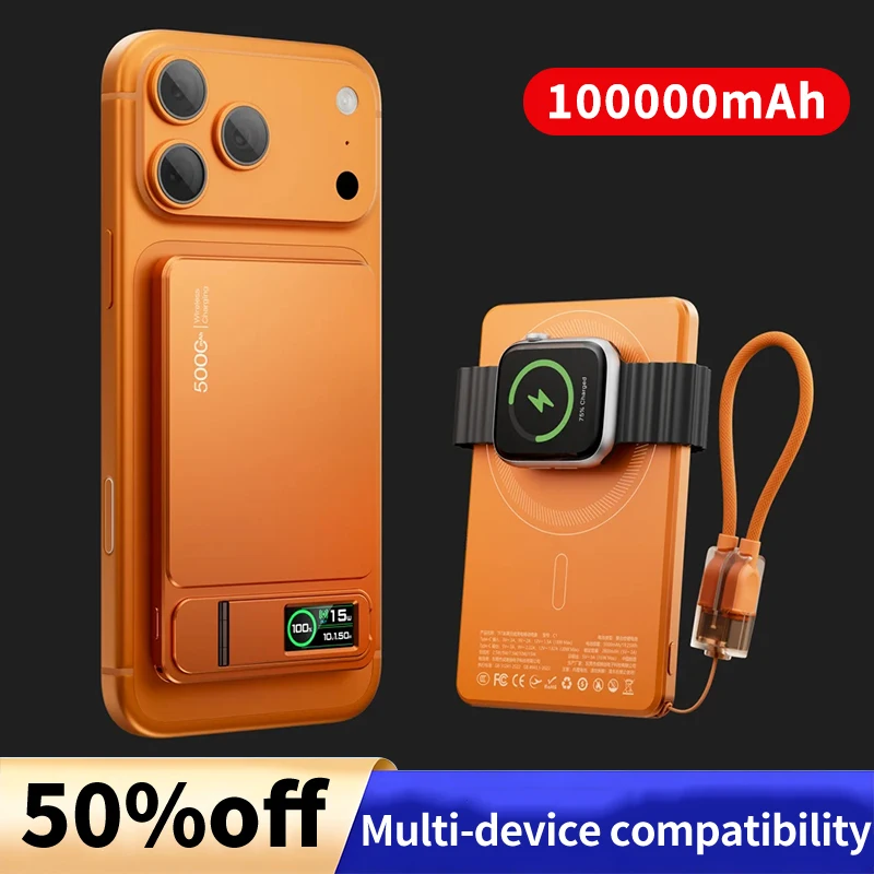 

CCC 10000mAh Slim Original Power Bank For MagSafe,Magnetic Wireless 20W Fast Charging Portable Battery For iPhone 12-17 iWatch