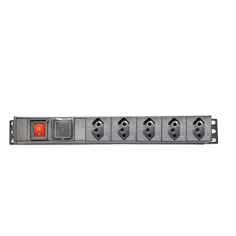 PDU Power Strip 2-8Ways Brazilian socket Voltage Current Power Consumption Meter Wattmeter Switch For cabinet rack mount