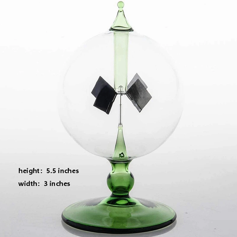 2X Green Solar Power Radiometer Crookes Solar Energy Spinning Vanes Windmill Gift Home Desk Decoration