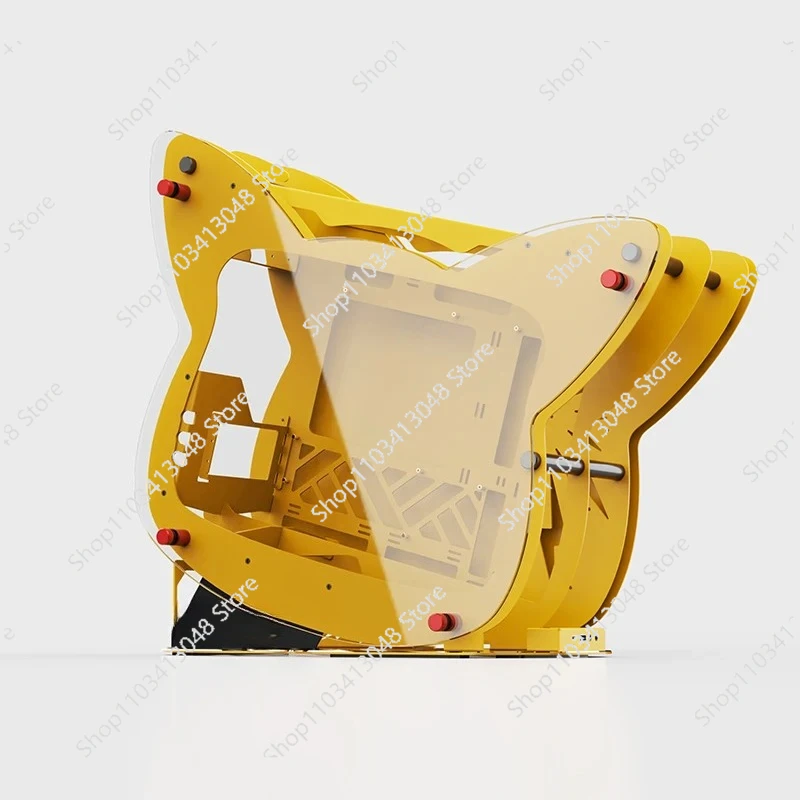 Colorful Gaming Computer Cases and System Blocks pink Beige Yellow Colors Open Style  Tower with Power Supply