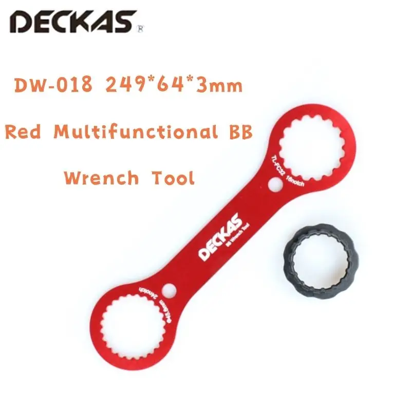 DECKAS DW-018 249*64*3mm Red Multifunctional BB Wrench Tool DUB/TL-FC32 Adaptor Of TL-FC25/TL-FC24 Bottom Bracket Repair Tool