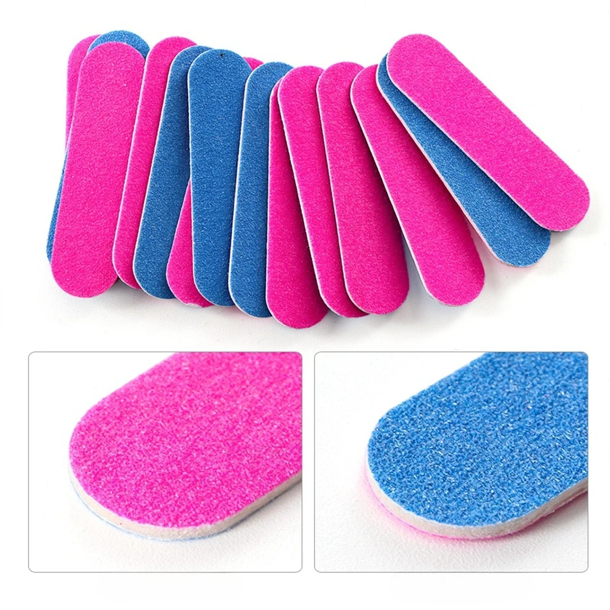 Venta al por mayor, 100/200 Uds., Mini limas de uñas dobles, tableros de esmeril de doble cara, tableros de esmeril desechables para manicura y pedicura