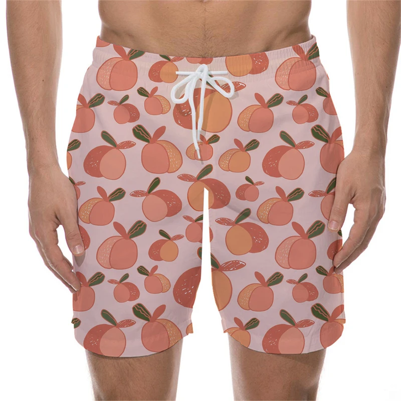 Harajuku Fruits Pattern Beach Short Pants Mens 3D Print Surfing Board Shorts Summer Hawaii Swimsuit Hawaiian Trunks Ice Shorts