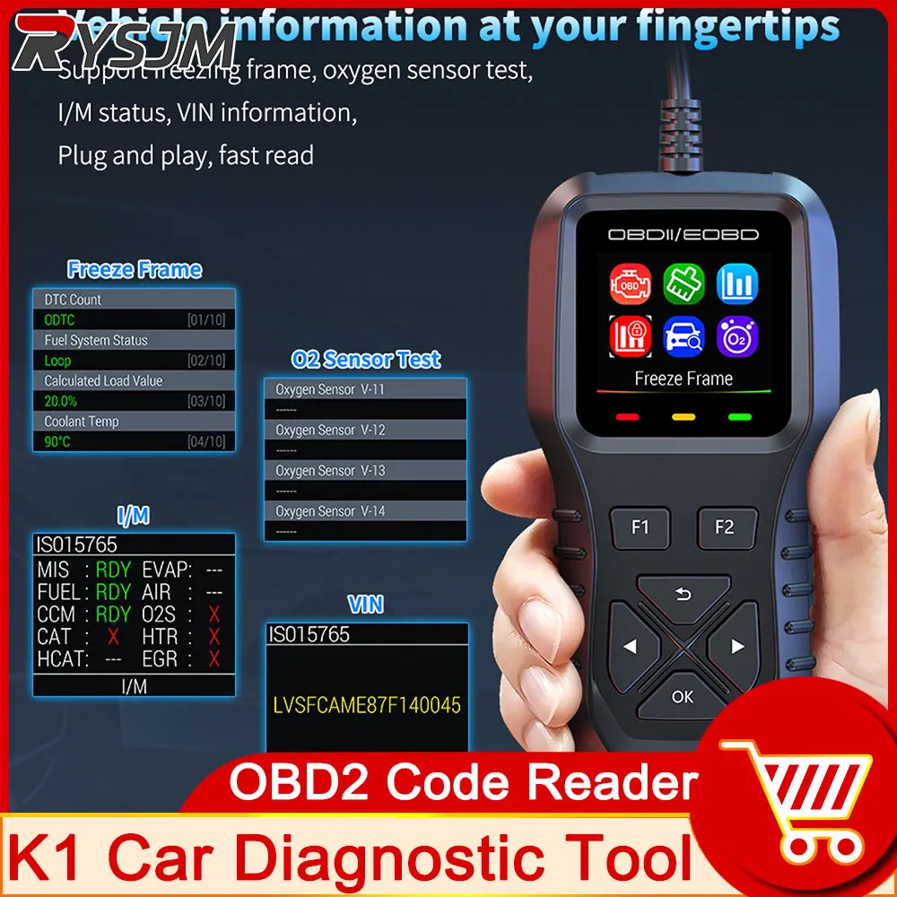 

K1 OBD2 сканер полная система диагностические инструменты считыватель кодов профессиональный автомобильный инструмент запрос кода неисправности датчик кислорода тест индивидуальный заказ