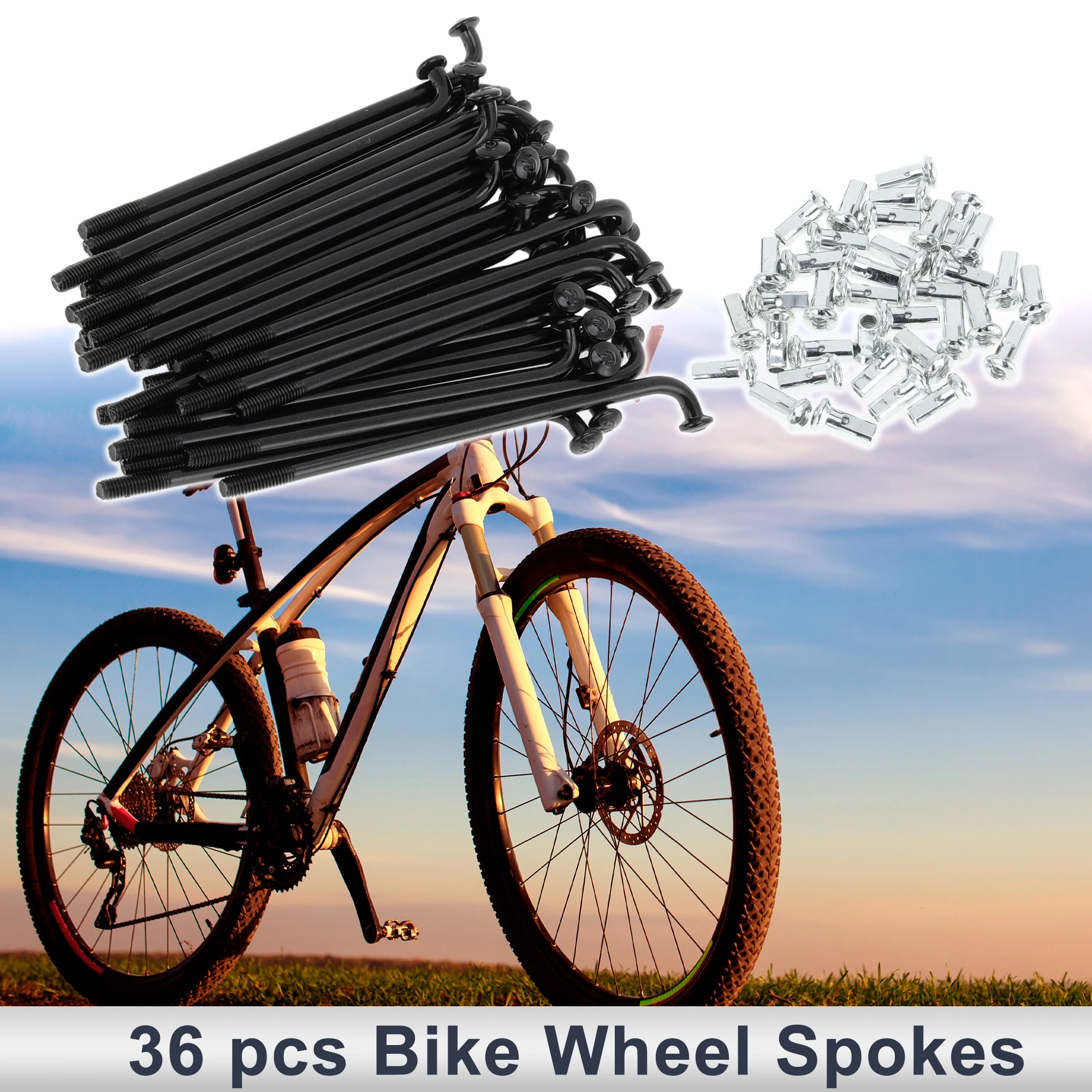 X Autohaux Fahrrad-Speichensatz, 12 G, 69 mm, 76 mm, 82 mm, 87 mm, 92–141 mm Länge, Fahrrad-Radspeichen mit Nippeln, Kohlenstoffstahl, Schwarz, 36 Stück – Detail 8