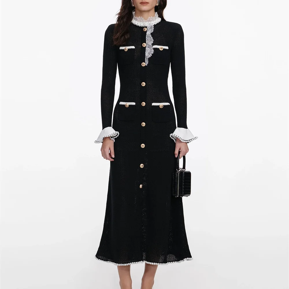 

Летнее женское длинное платье 2026 года, с эластичной кружевной отделкой, рукавами-воланами, элегантное женское платье, новое модное вечернее платье в стиле Y2K