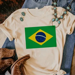 Brazil Flag top women comic summer t shirt girl comic clothes