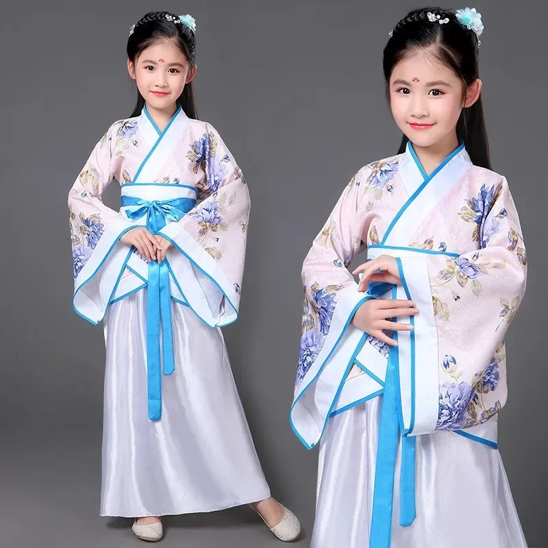 Halloween Cosplay Kids Set Dance Performance Dress for Girls Show Disfraz Child Hanfu Dress Costume Chinese Traditional Clothes