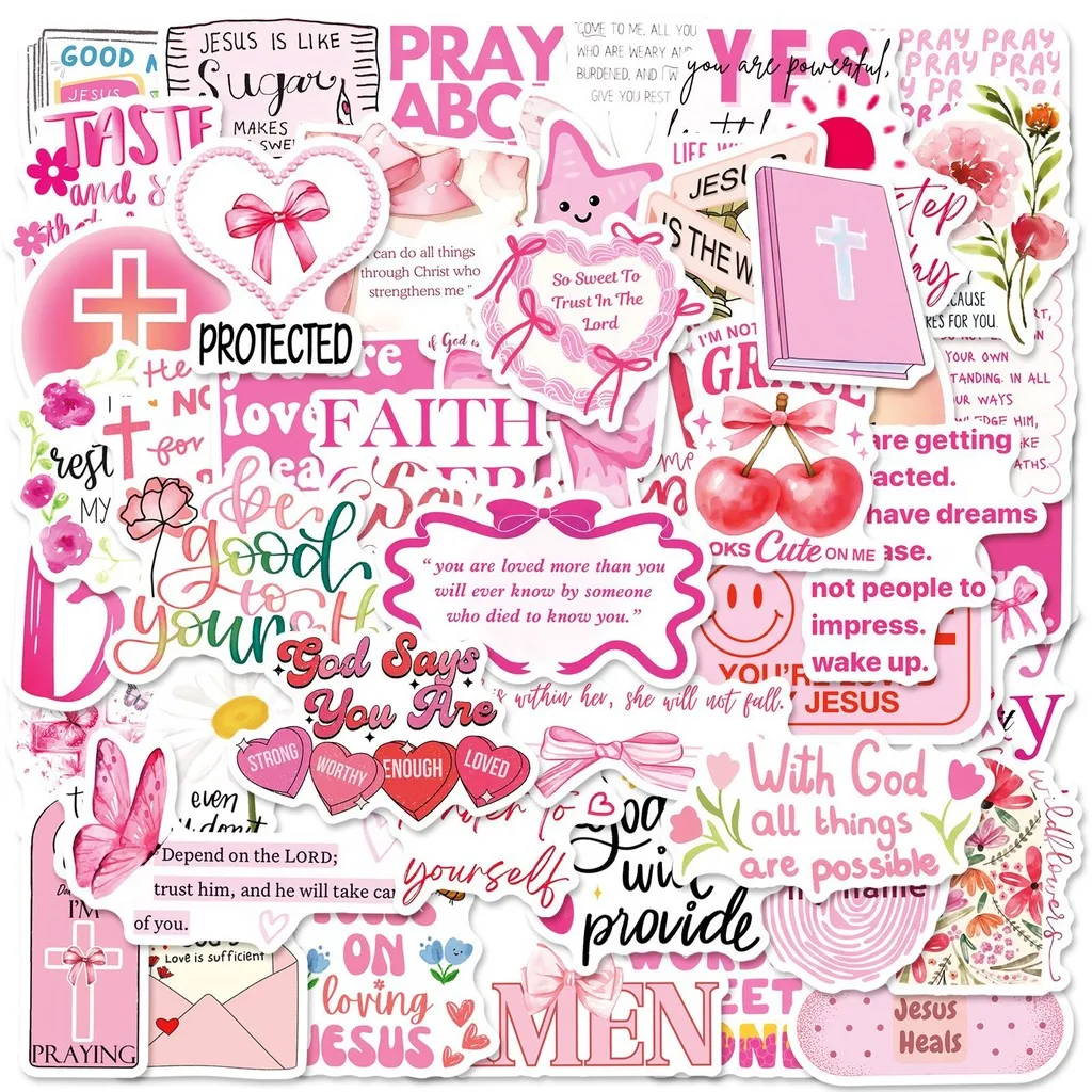 50 قطعة ملصق عبارة يسوع-جرافيتي مع يقتبس تحفيزية الكتاب المقدس ملصقات ديكور مقاومة للماء متجر ملصقات BulingBulingStickers #4