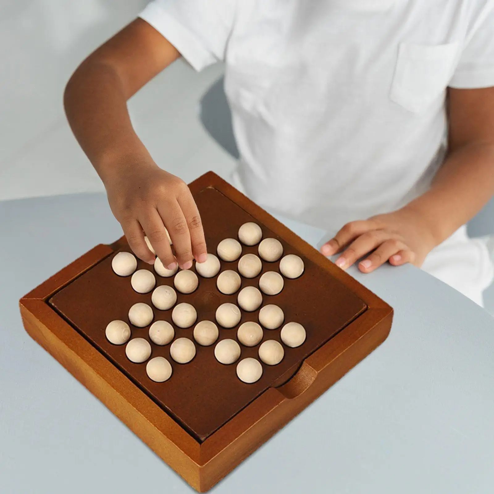 

Деревянная настольная игра-пасьянс, офисный декор, шахматы, соло, настольная игра, обучающая семейная игра, деревянная настольная игра-головоломка для взрослых и детей